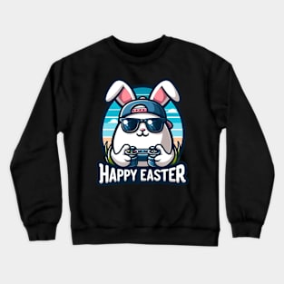 "Video Game Bunny Eggs Happy Easter Day" Graphic Tee Crewneck Sweatshirt